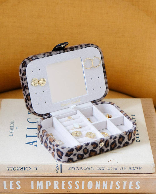 Boîte à bijoux de voyage léopard ''Brigitte'' - Maison Scarlett