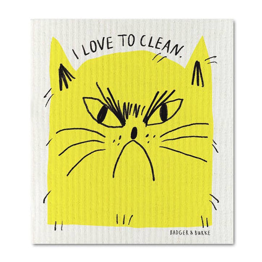 Essuie-Tout reutilisable "I Love to Clean" Sponge Cloth - Badger & Burke