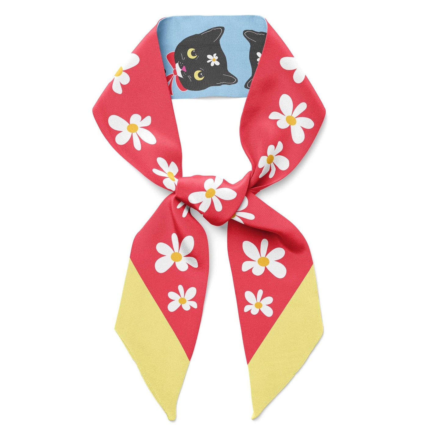 Foulard en soie 'NAOKO CAT' twilly Skinny Scarf - Centinelle