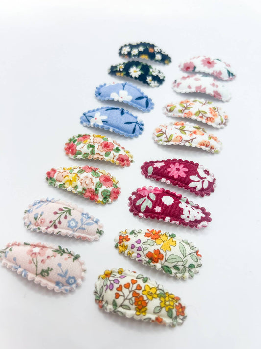 Mini barrettes en tissu pour bébé ''floral'' - Aurelia & Co.