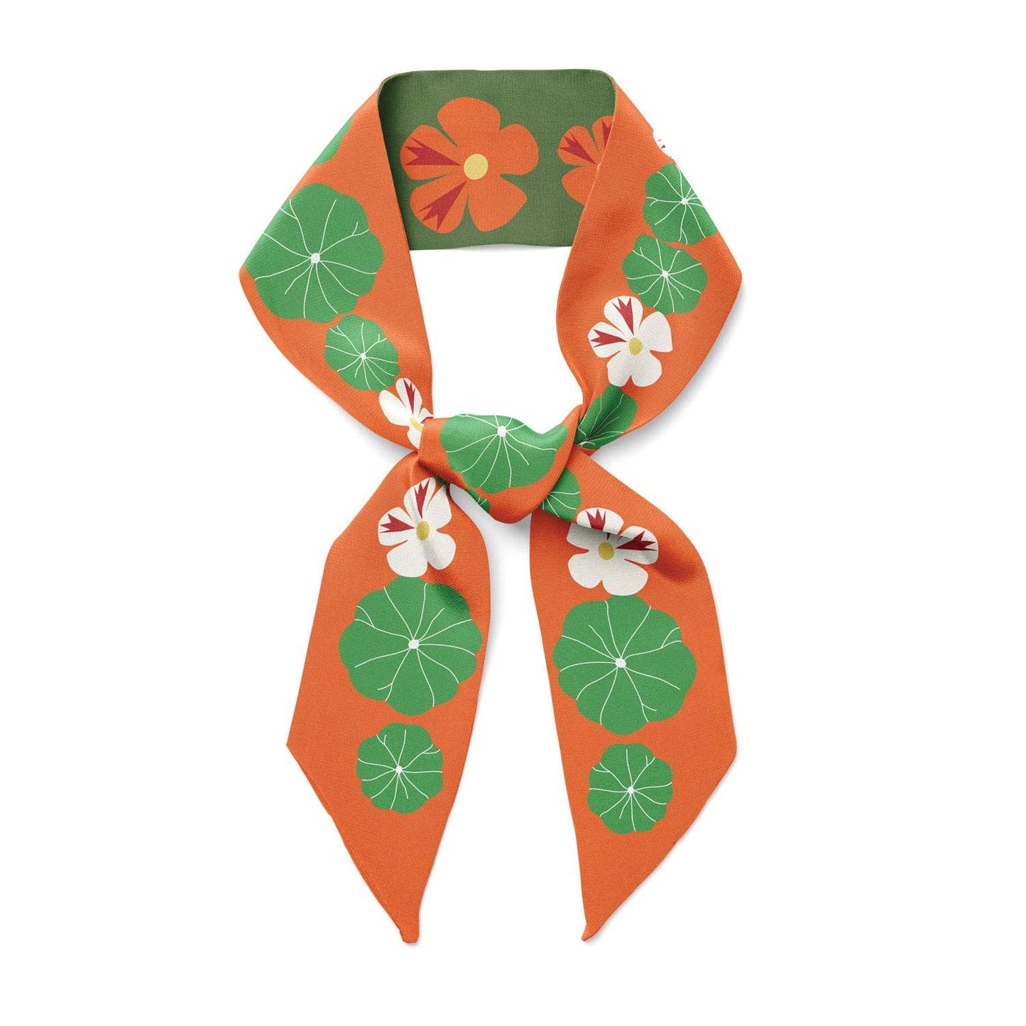 Foulard en soie 'NASTURTION GARDEN' twilly Ribbon Silk Scarf - Centinelle