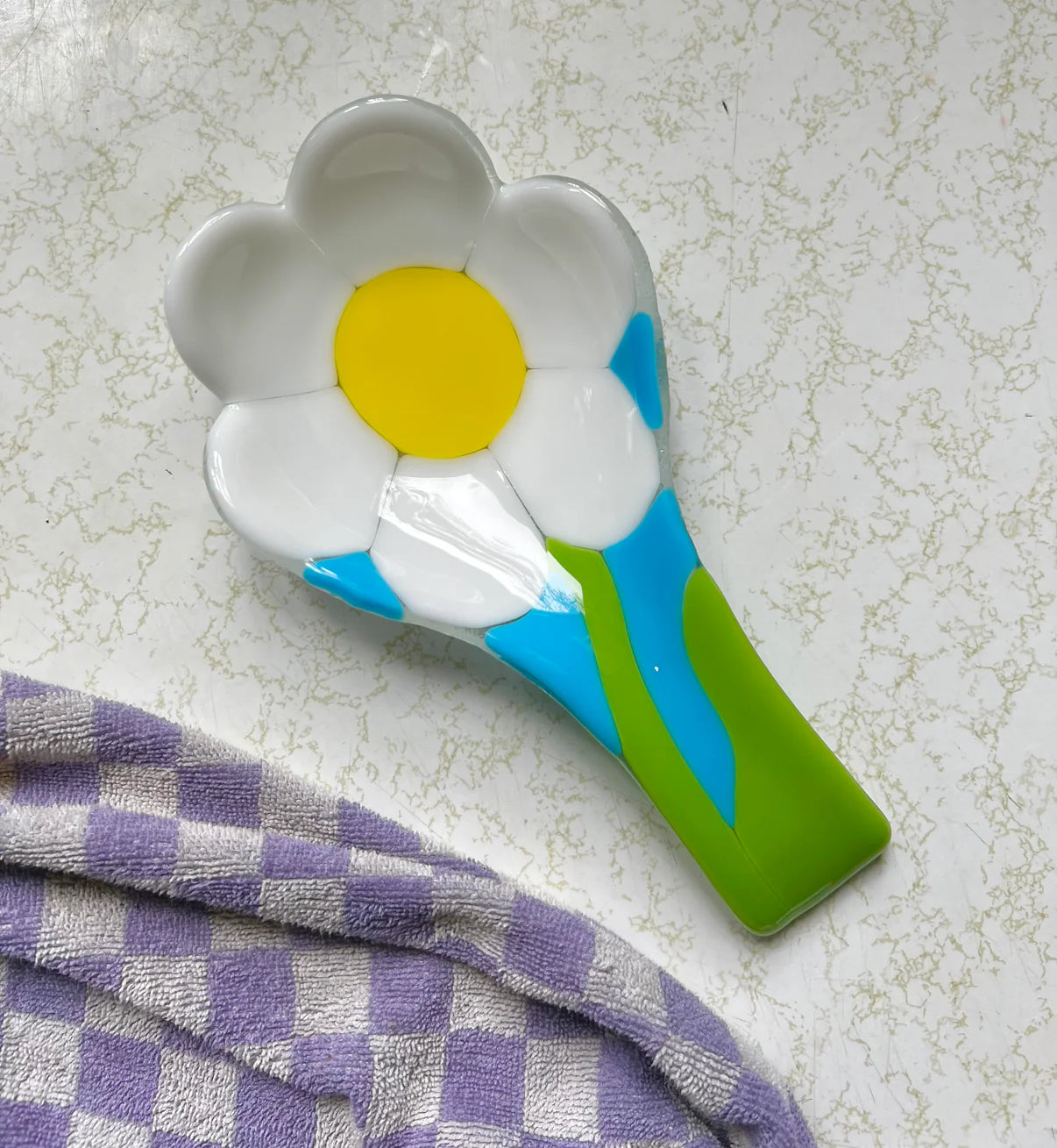 Repose-cuillère "Daisy" spoon rest - Cold Heart Glass Co.