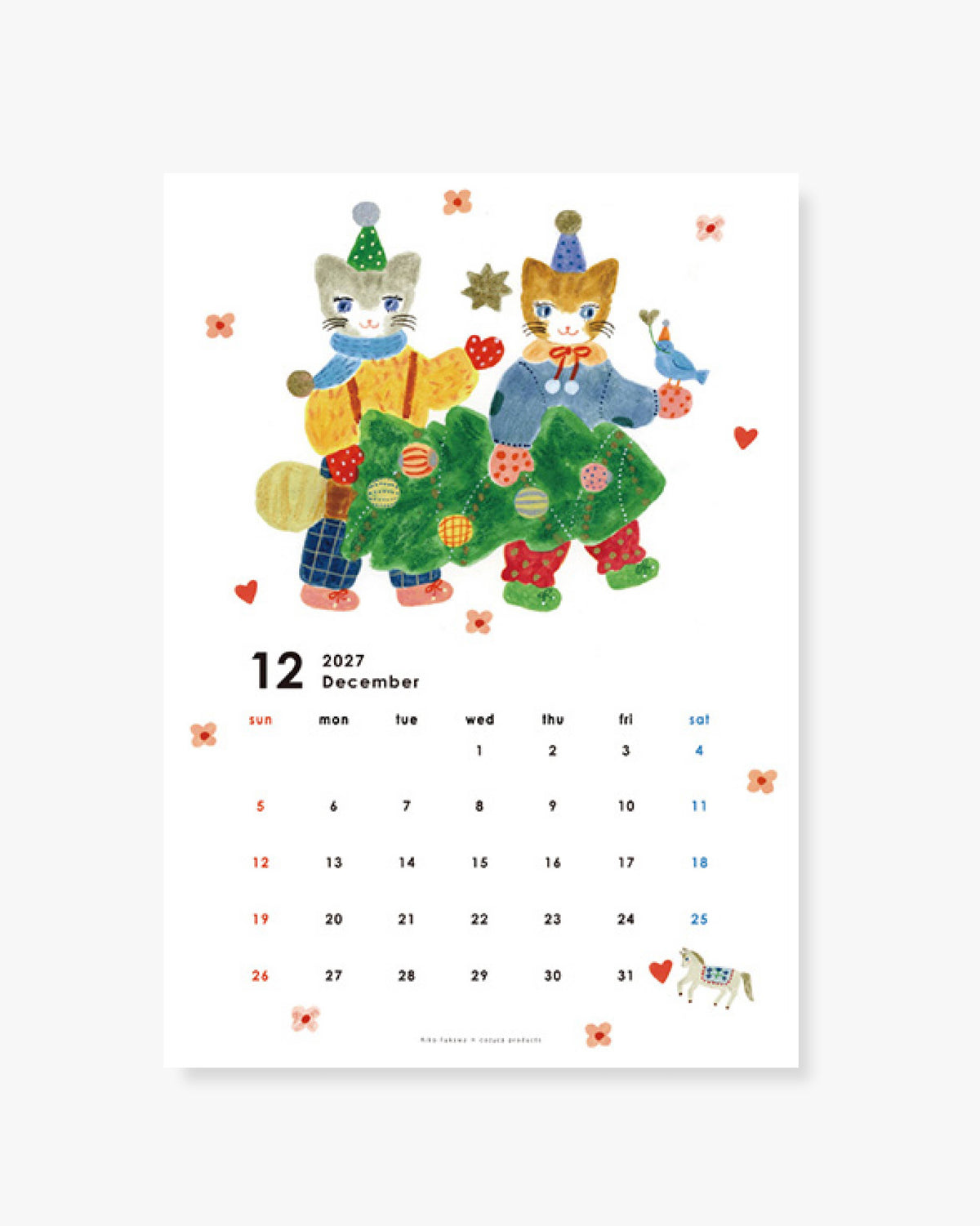 Calendrier Mural 2027 Wall Calendar - Aiko Fukawa  Her Winter Flowers
