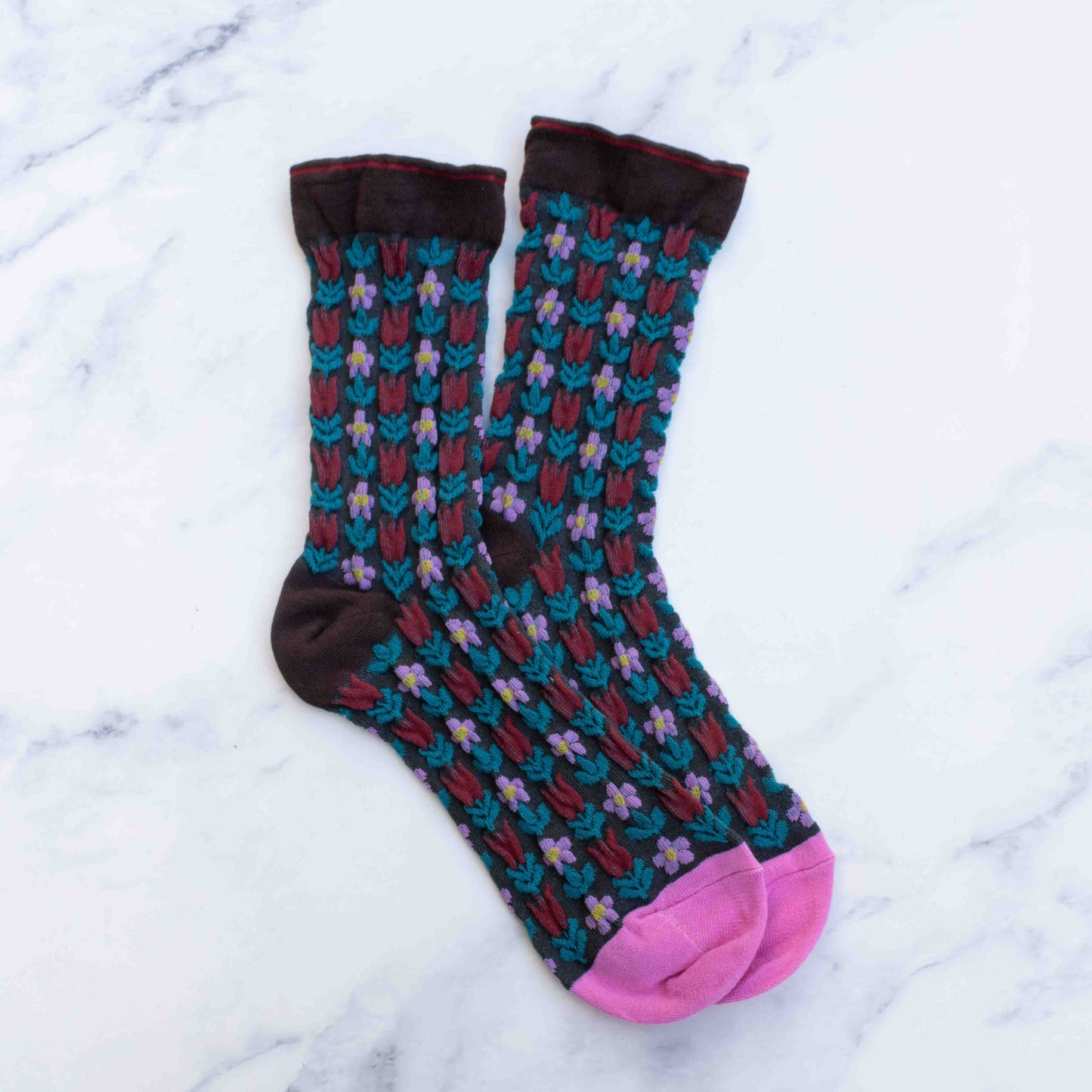 Chaussettes fleurs vintage - Tiepology