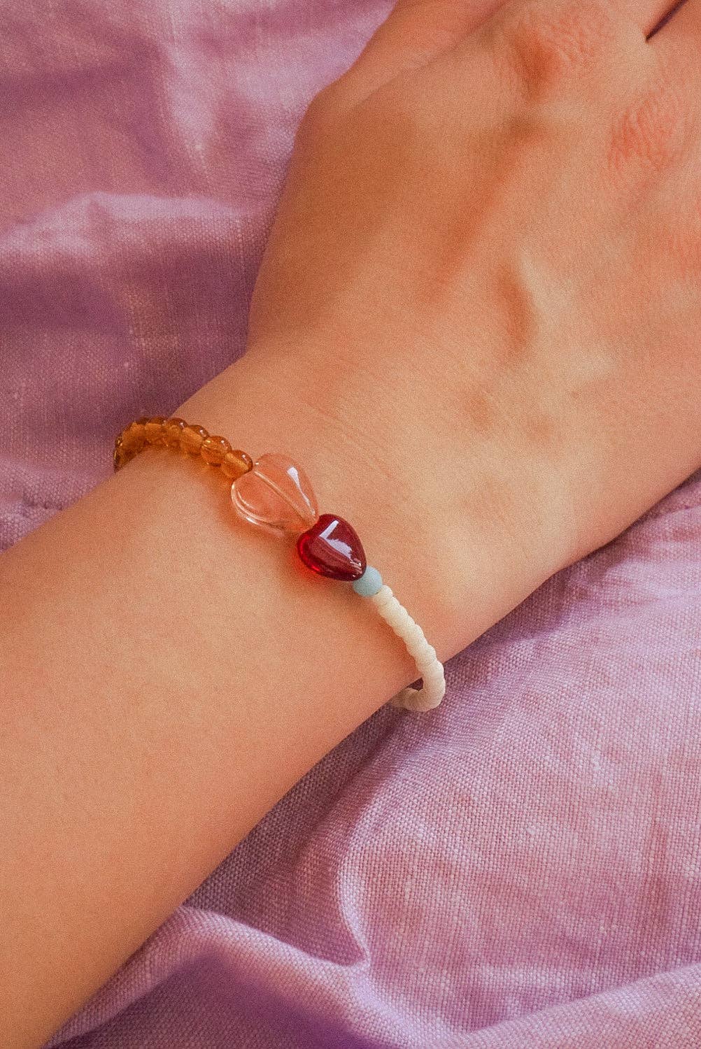 Bracelet Heartfelt rose et bourgogne - SAN SAN