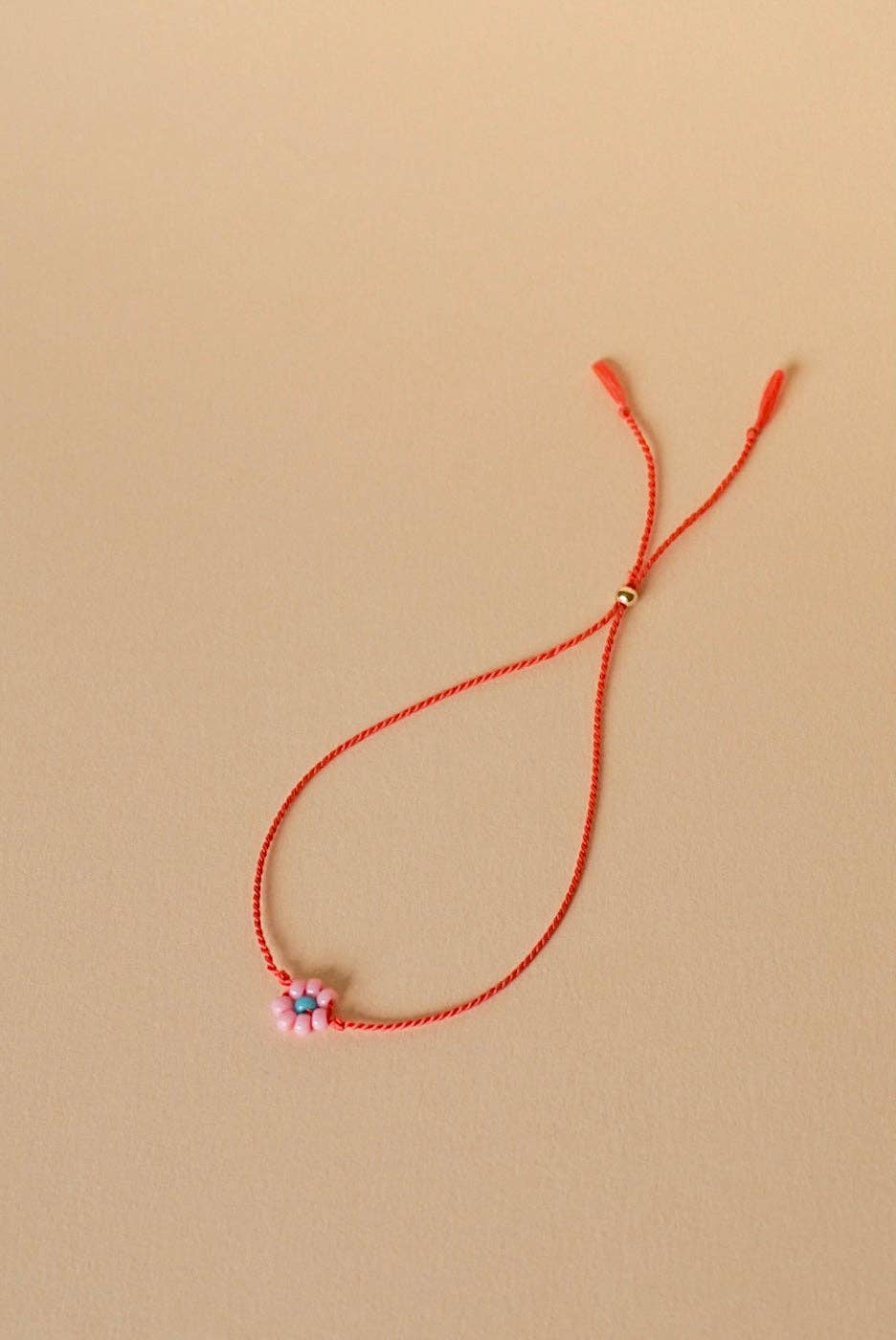 Bracelet Tiny Flower  - carnation pink & coral - SAN SAN