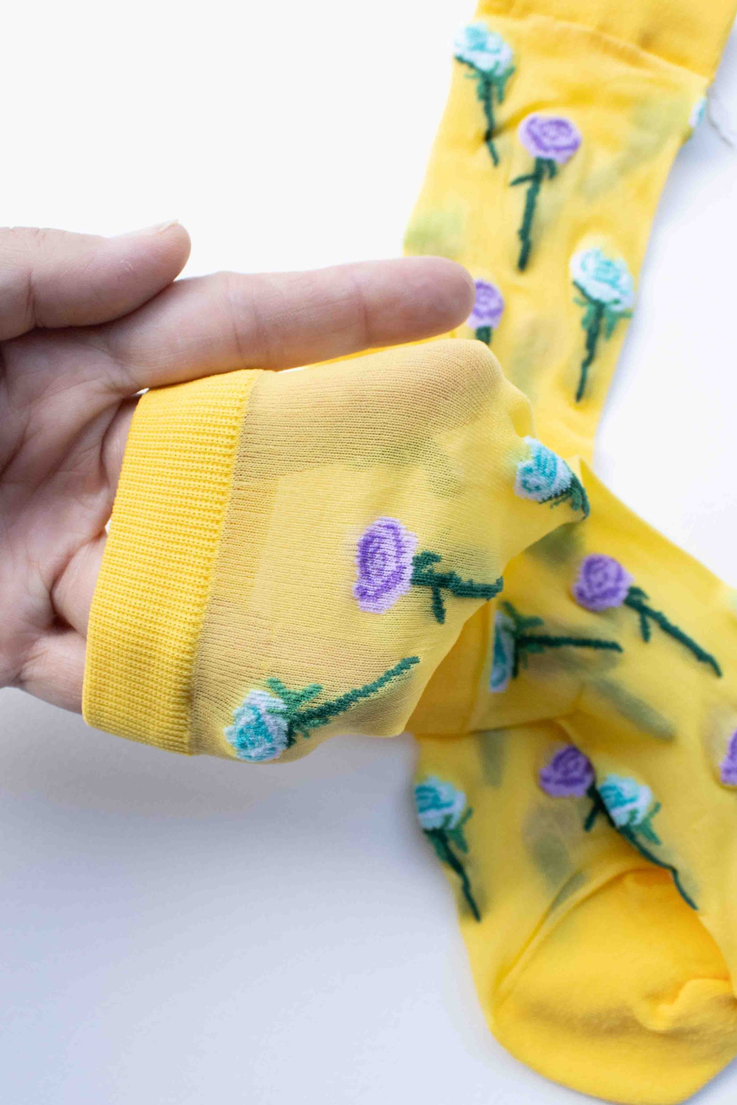 Chaussettes en maille motif floral - Tiepology