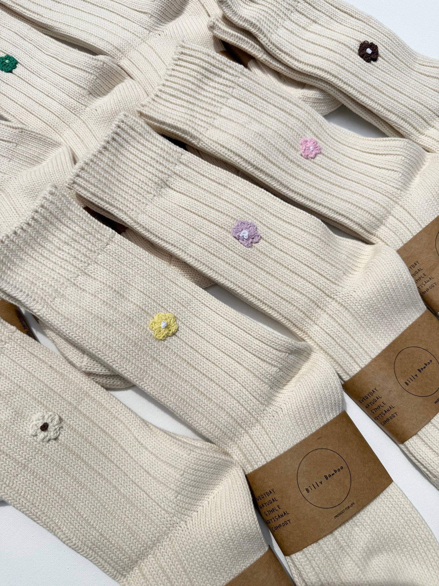 Chaussette mini fleur crochetée - Billy Bamboo