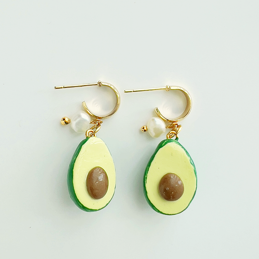 Boucles d'oreilles avocat - Yellow Dots