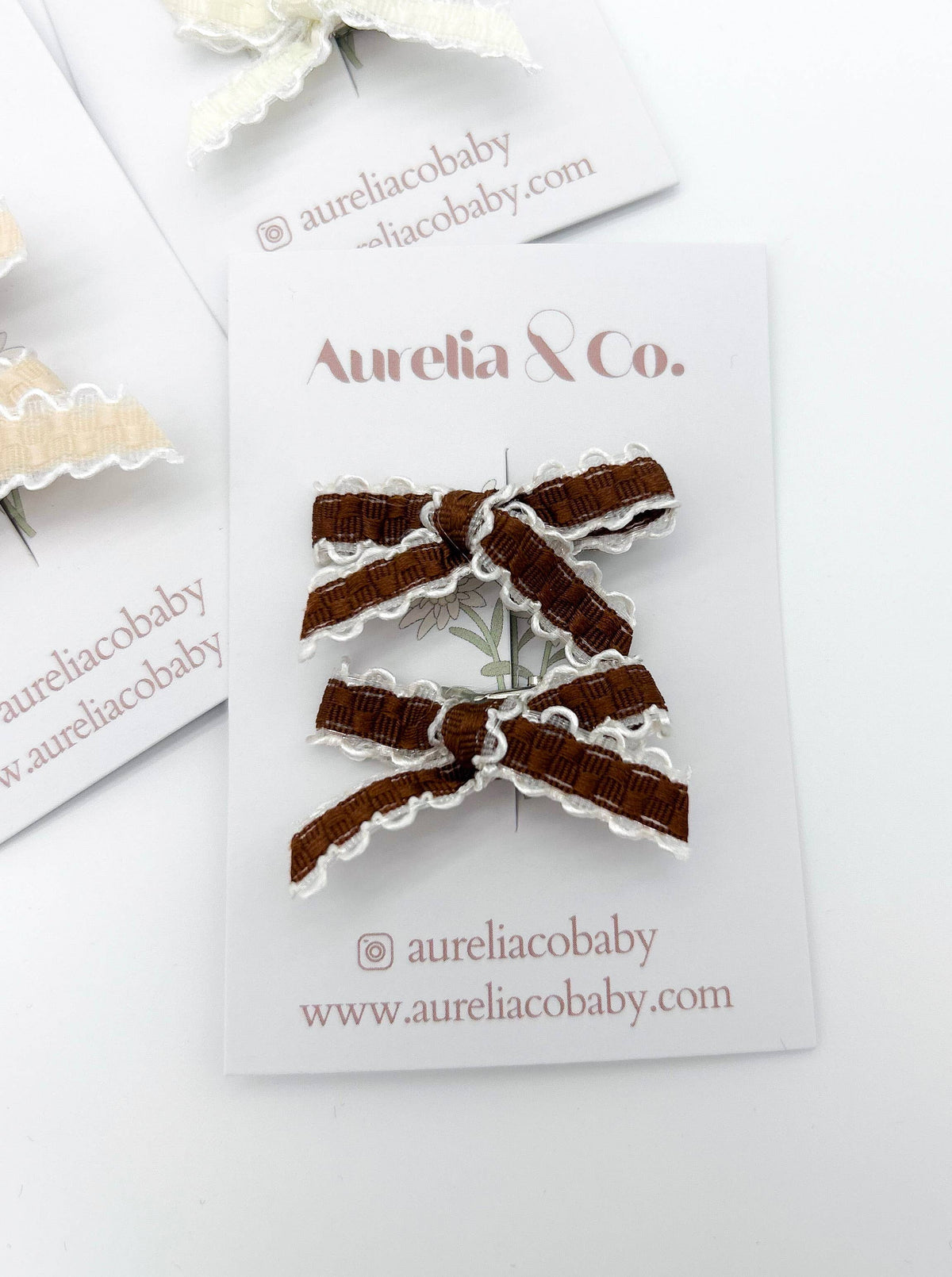 Barrettes Enfants mini boucles dentelle - Aurelia & Co. Baby
