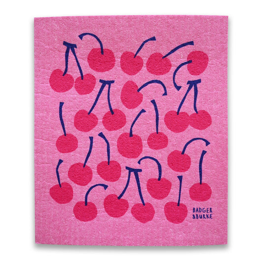 Essuie-tout reutilisble Cherries Swedish Dishcloth - Badger & Burke