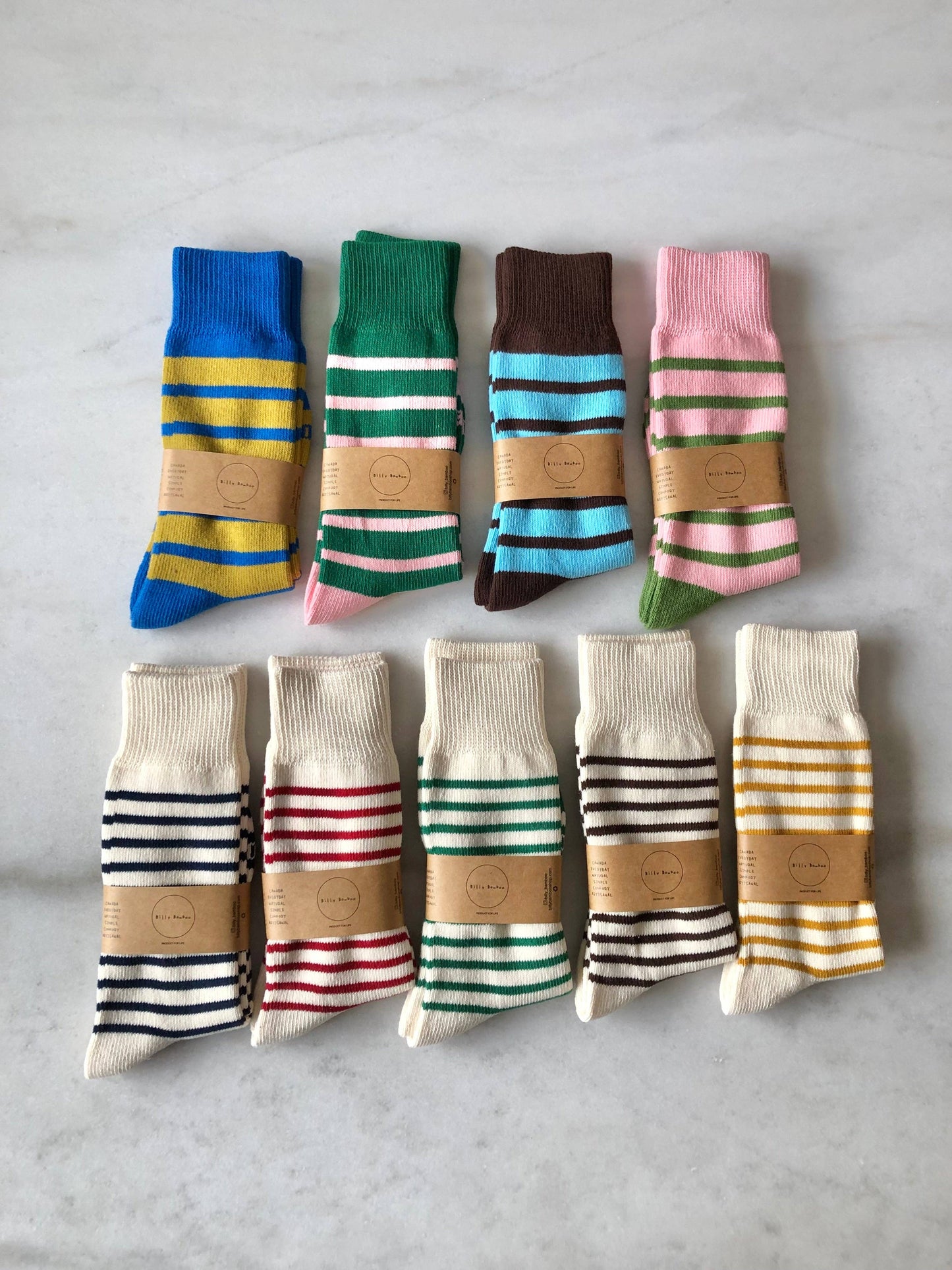 Chaussettes Rayees MAKINO POP STRIPE HIGH SOCKS - Billy Bamboo -