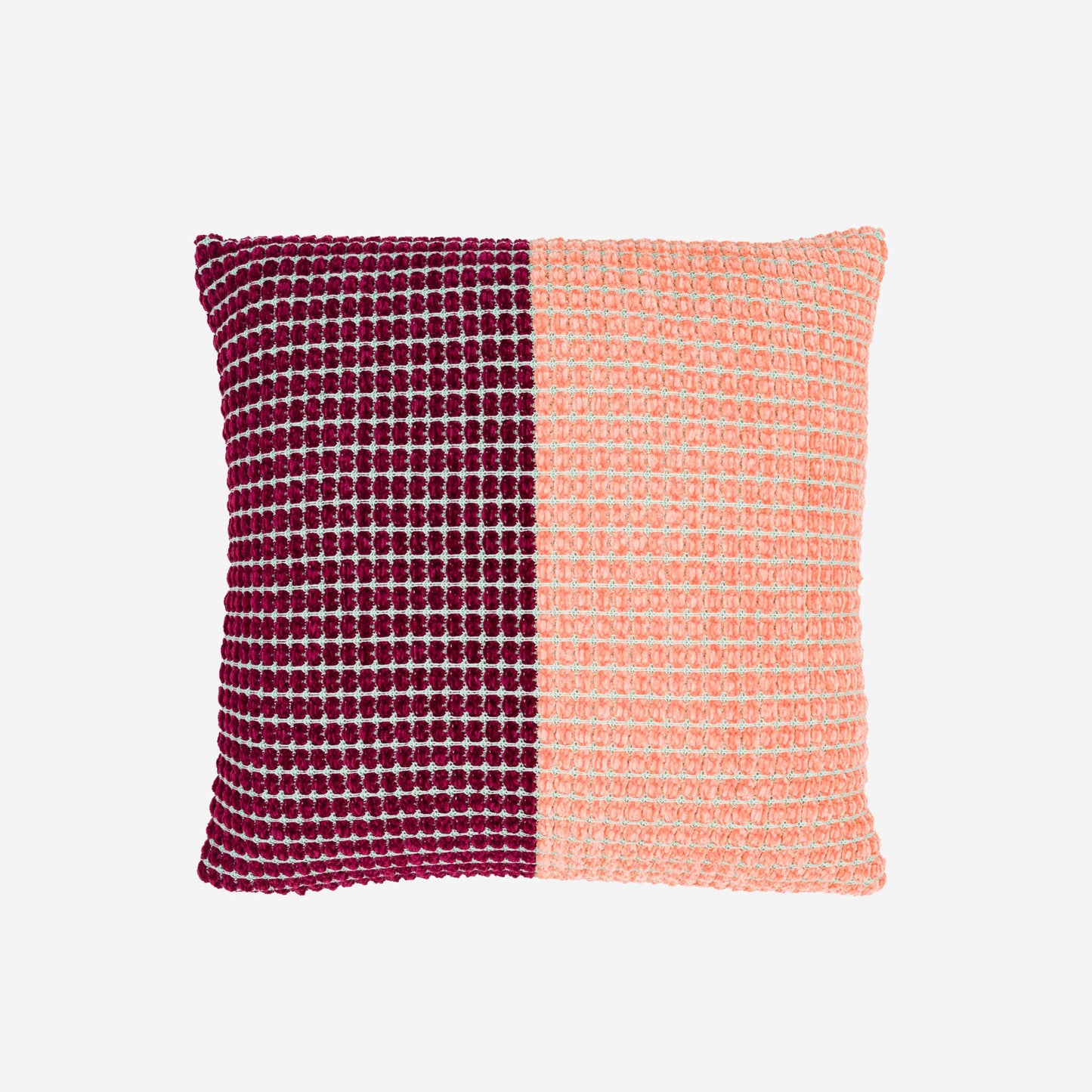 Coussin Colorblock Chenille Grid - Verloop