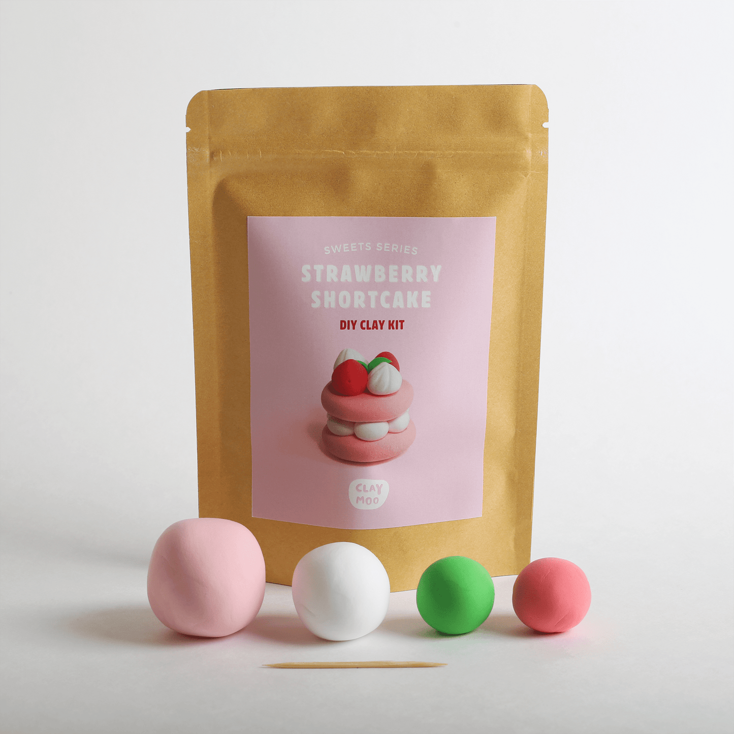 Kit diy argile auto durcissante - Strawberry Shortcake- Claymoo