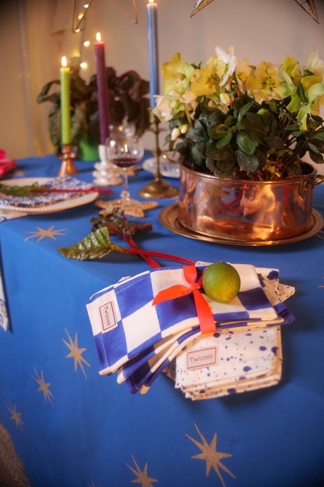 Nappe Blue and Gold Star Tablecloth -  - Twizzell