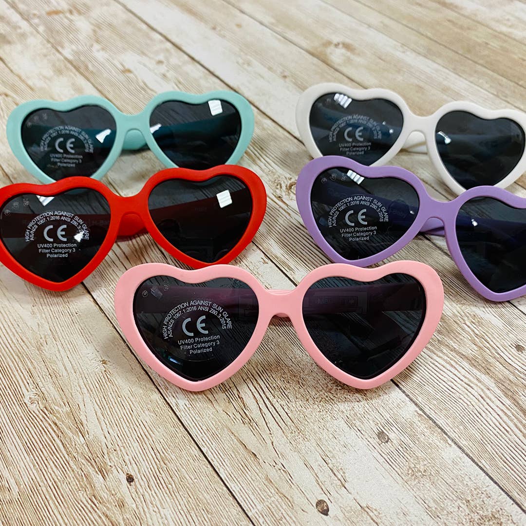 Lunettes de soleil enfants en Coeur Lilas - Lilac Heart Sunglasses - Roshambo