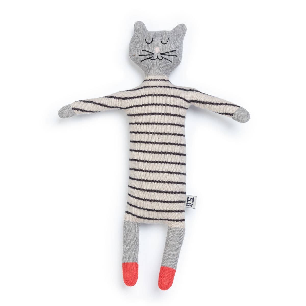 Peluche chat tricoté en coton - Sophie Home