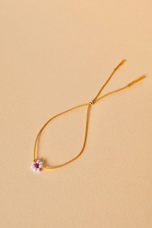 Bracelet Tiny Flower - lilac & sunflower yellow - SAN SAN