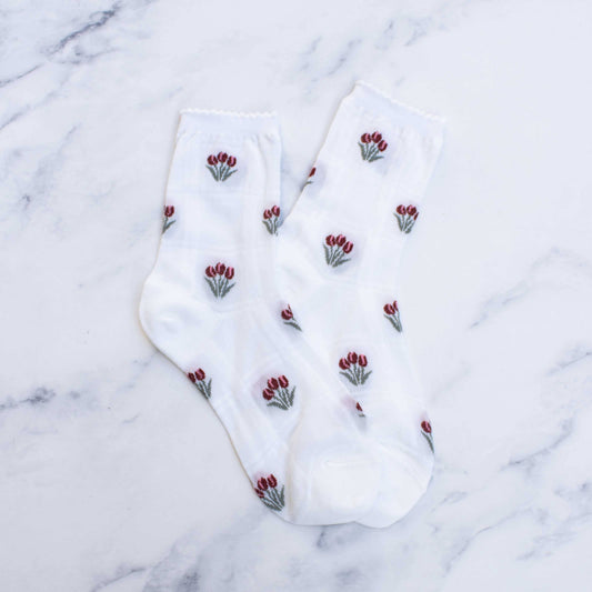 Chaussette ''Tulip Sheer'' Crew Socks - Tiepology