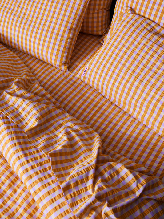 Drap contour ''Mango Seersucker'' Fitted Sheet - Mosey Me