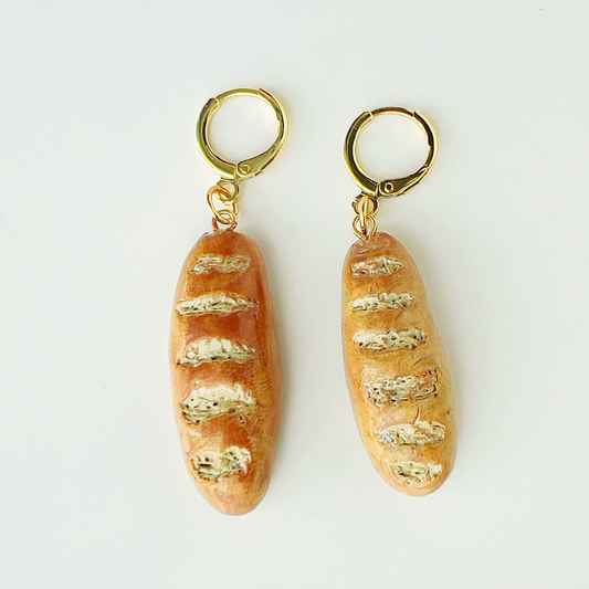 Boucles d'oreilles baguette de pain - Yellow Dots