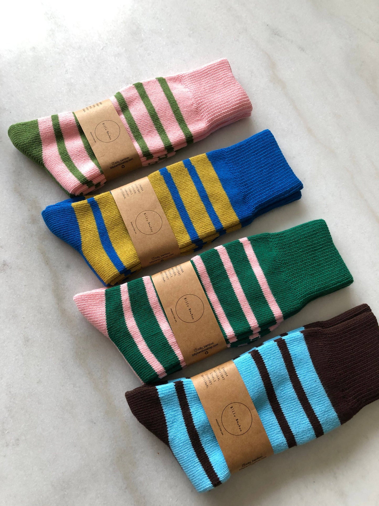 Chaussettes Rayees MAKINO POP STRIPE HIGH SOCKS - Billy Bamboo -