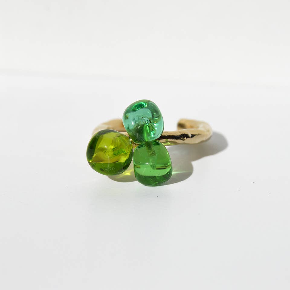 Bague ajustable LALETI petites perles de verre - Chama Navarro