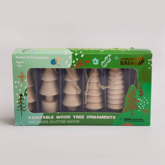 Ensemble DIY pour ornements sapin en bois - Paintable Wooden Tree Ornaments - Jewelry Made by Me