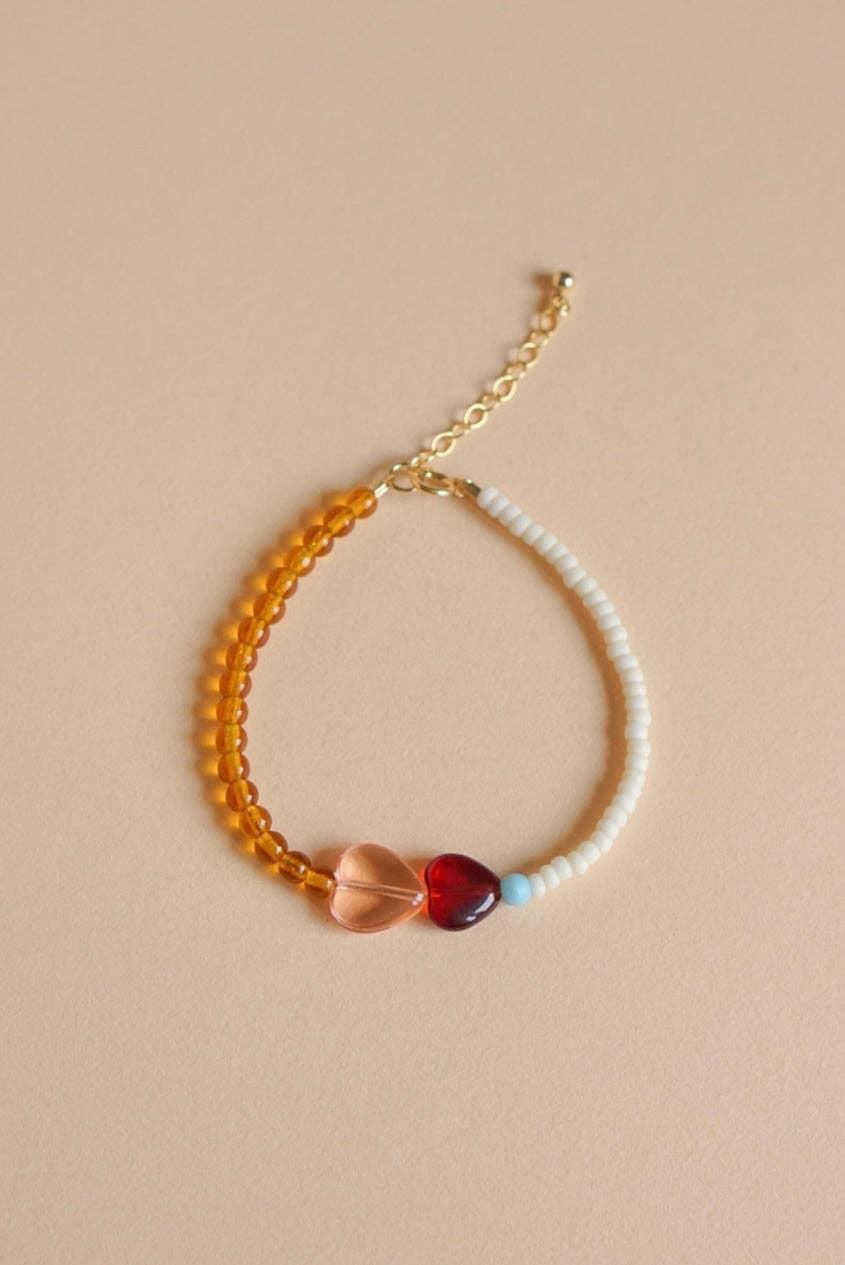 Bracelet Heartfelt rose et bourgogne - SAN SAN