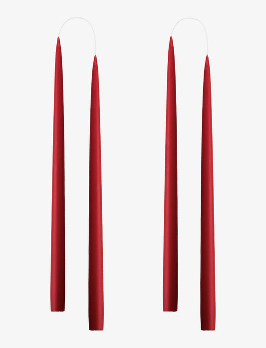 Paire de bougies Danoises Rouges - Taper Candles