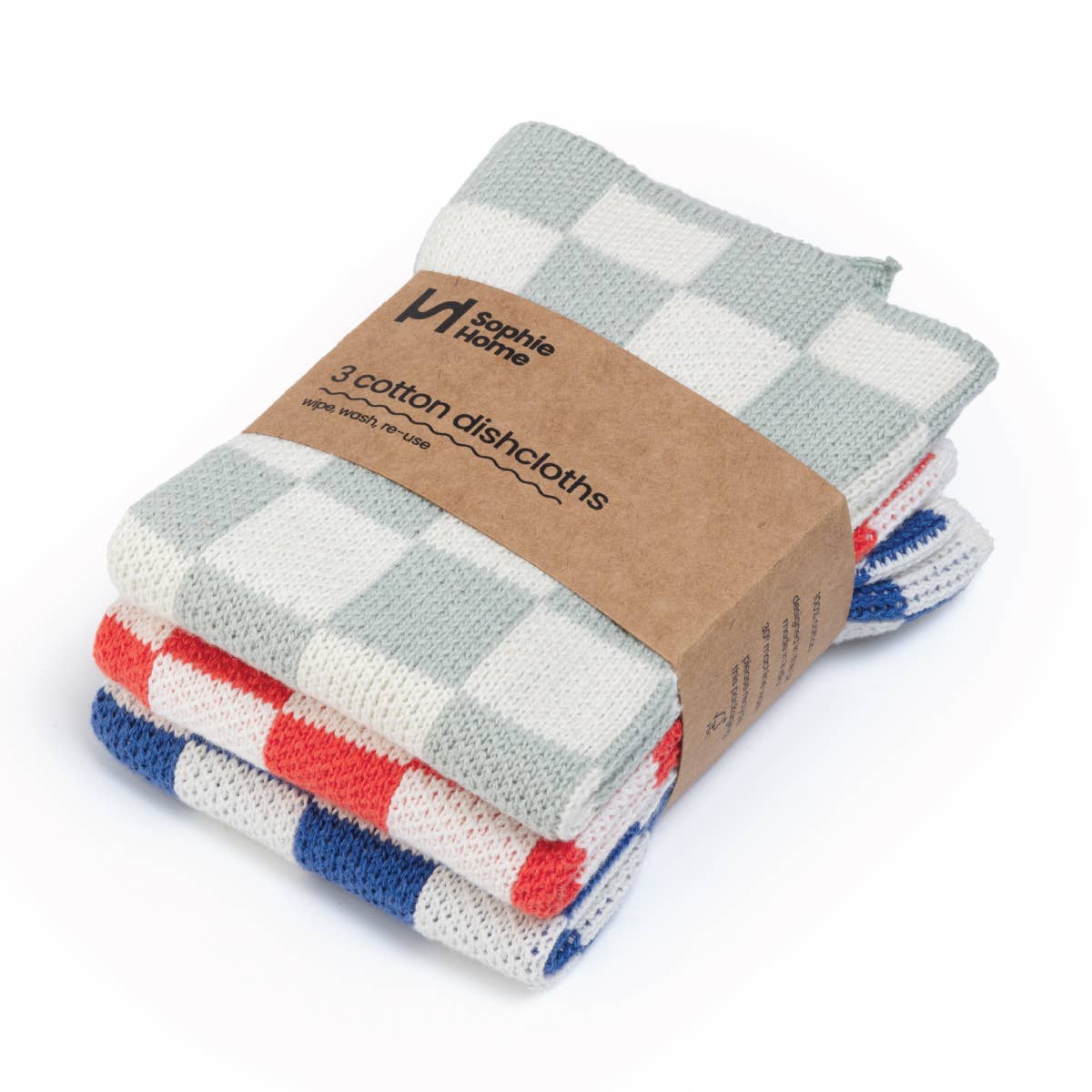 Linges à vaisselle en coton 'Checkered' - Sophie Home