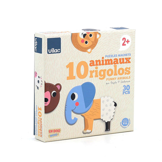 Aimants animaux à combiner ''10 animaux rigolos'' puzzle magnets - Vilac