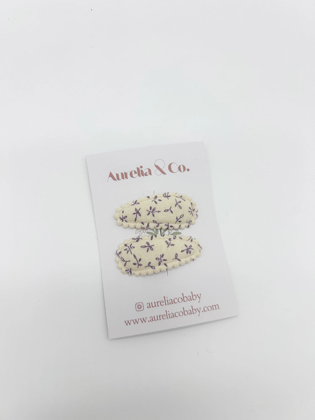 Mini barrettes en tissu pour bébé ''floral'' - Aurelia & Co.