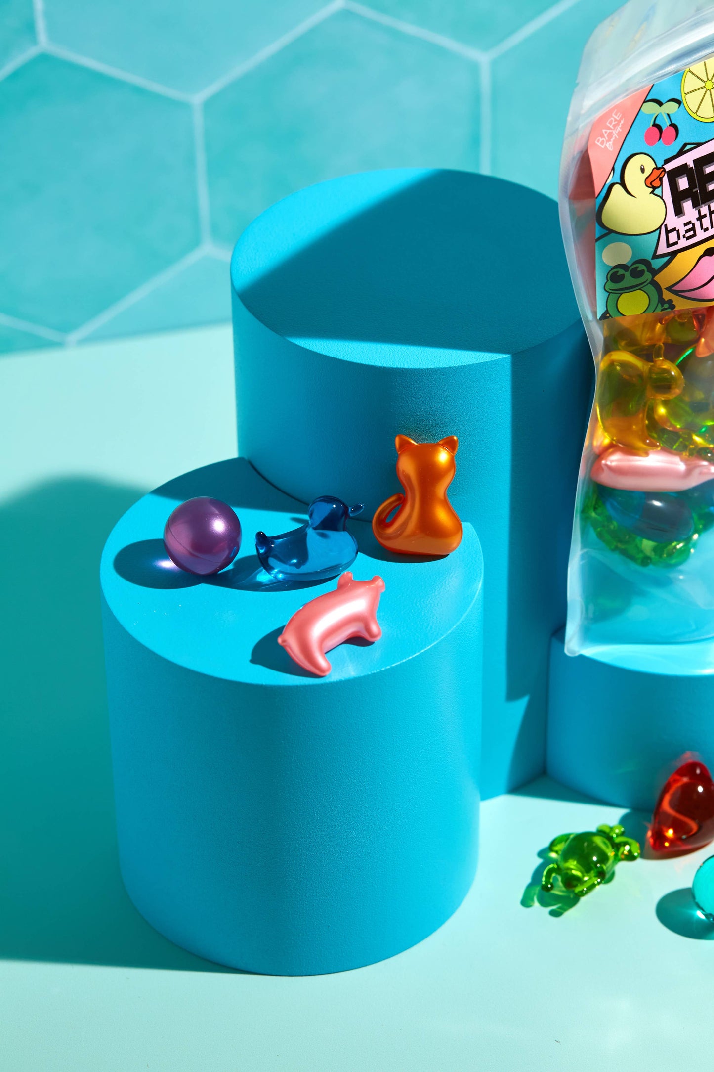 Lot de perles de bain assorties style rétro années 90 "JUMBO" - Bare Boutique