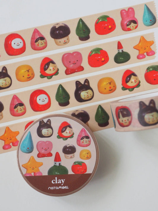 Ruban Washi ''Clay'' Washi Tape - Natamori