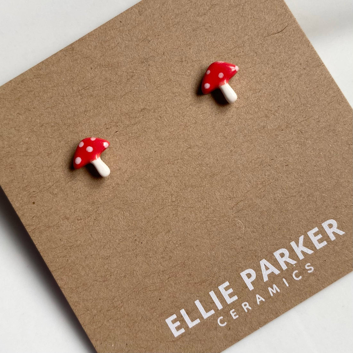 Boucles en céramiques champignons - Ellie Parker Ceramics