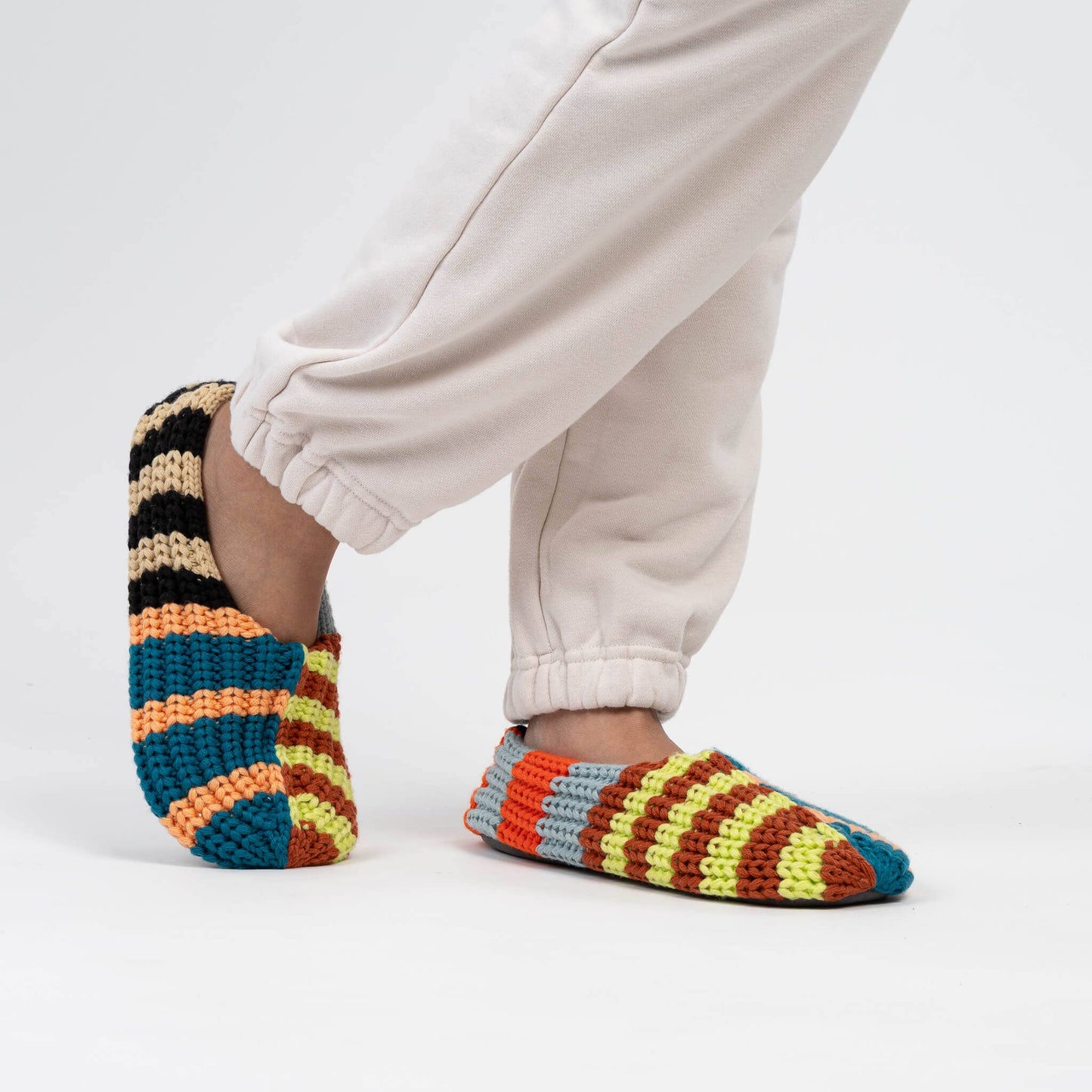 Pantoufles Patchwork Stripe Rib Slippers - Verloop