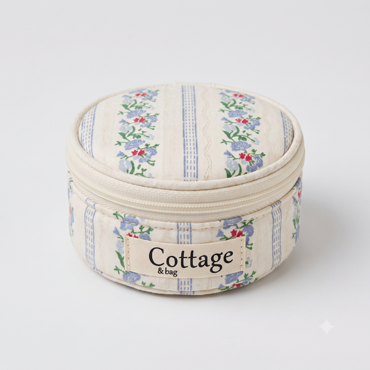 Boite à bijoux ronde en coton - Royal marais