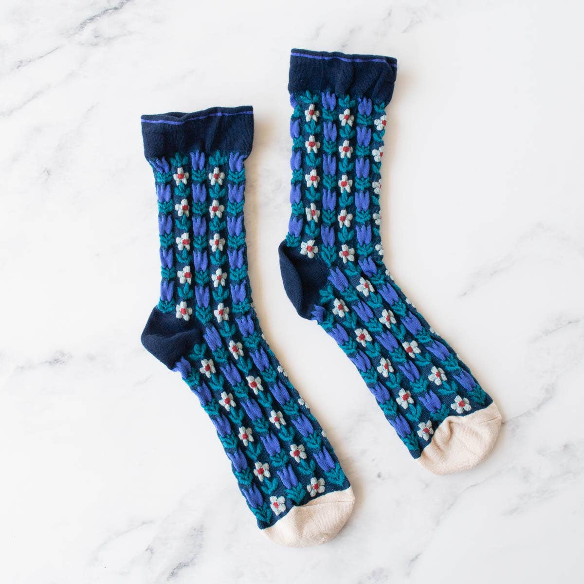 Chaussettes fleurs vintage - Tiepology