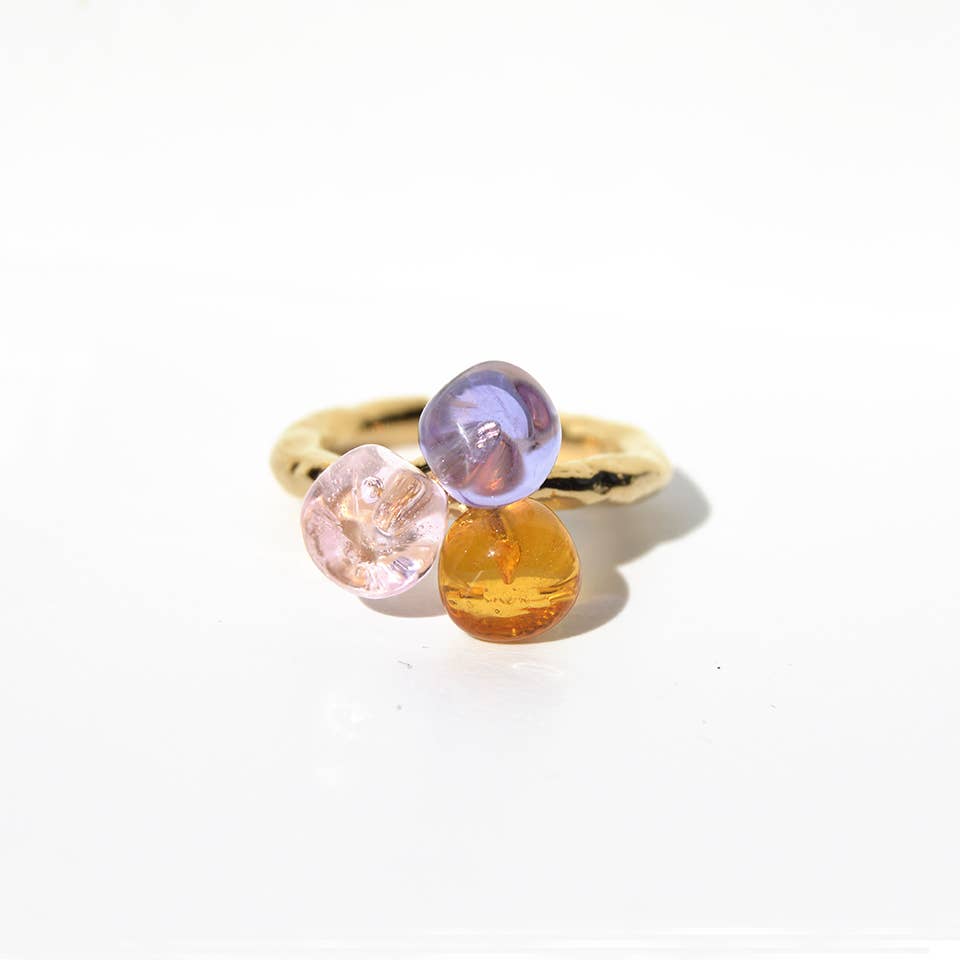 Bague ajustable LALETI petites perles de verre - Chama Navarro