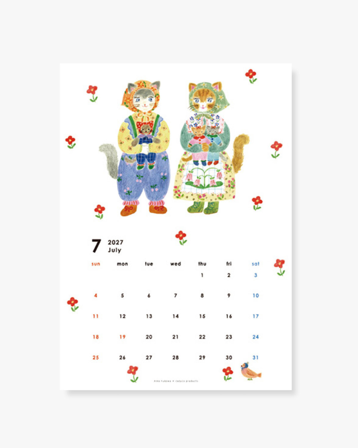 Calendrier Mural 2027 Wall Calendar - Aiko Fukawa  Her Winter Flowers