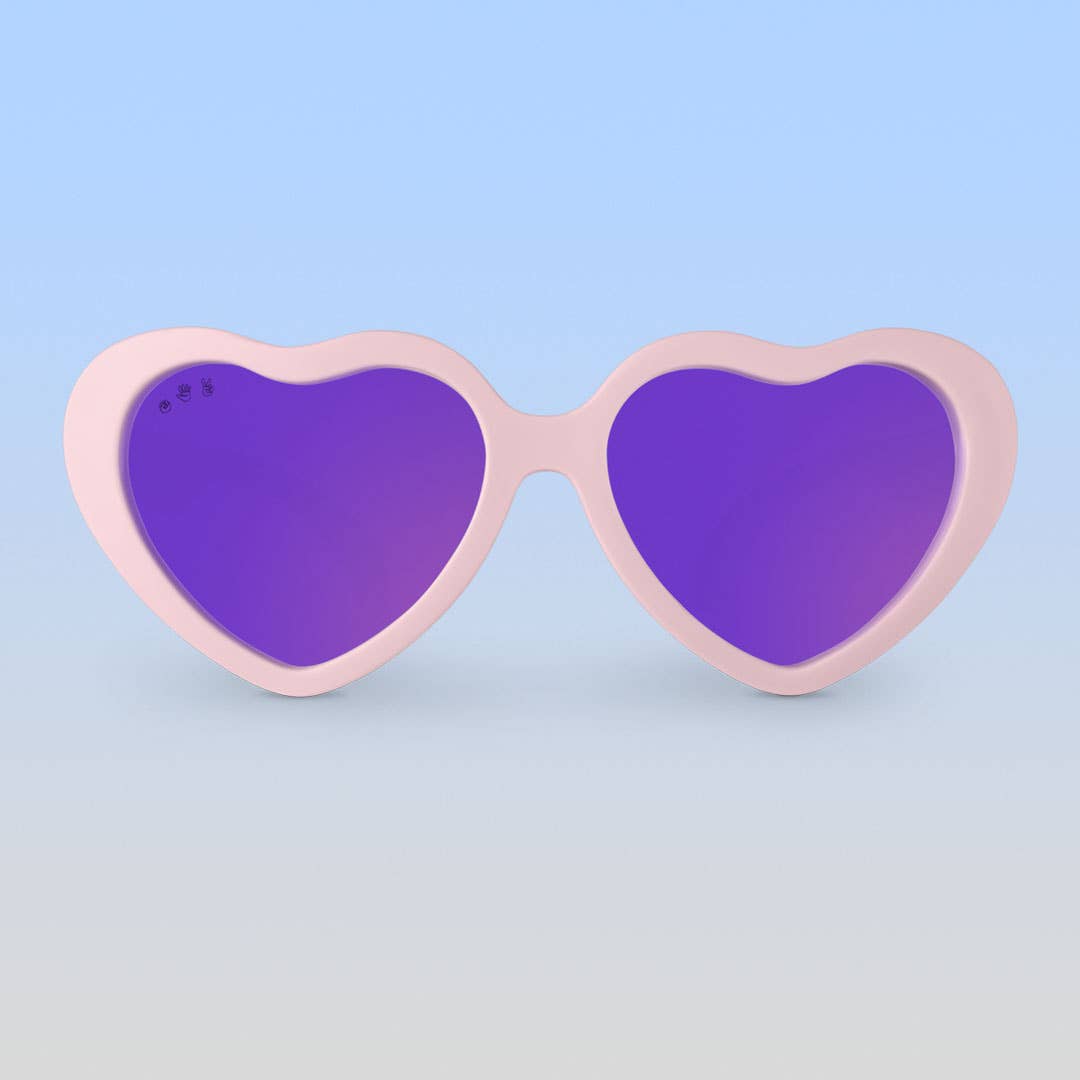 Lunettes de soleil enfants en Coeur Rose Peche - Peach Heart Sunglasses - Roshambo