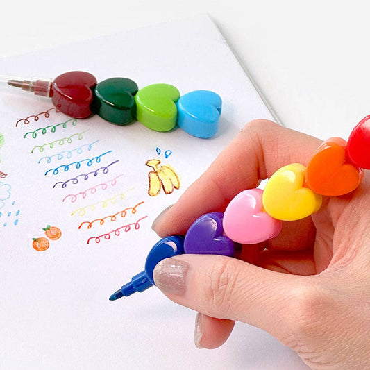 Crayon empilable ''Rainbow Heart'' Stackable Crayon - K-Wonderland