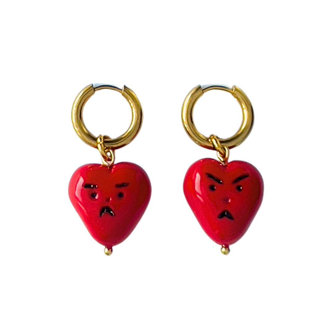 Boucles coeur Grumpy Hoop - Yellow Dots Studio