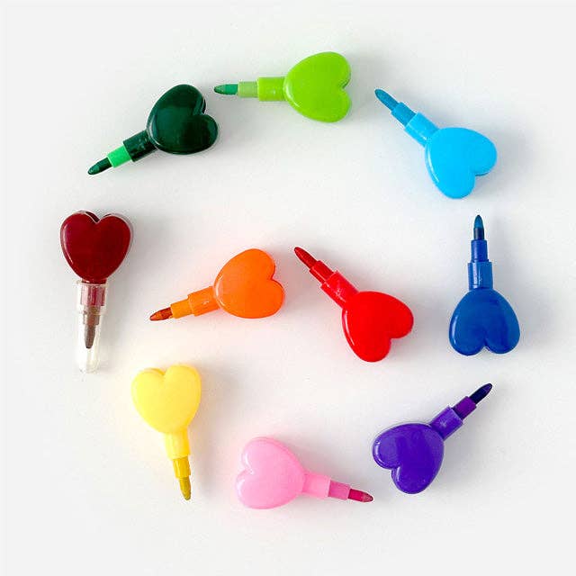 Crayon empilable ''Rainbow Heart'' Stackable Crayon - K-Wonderland