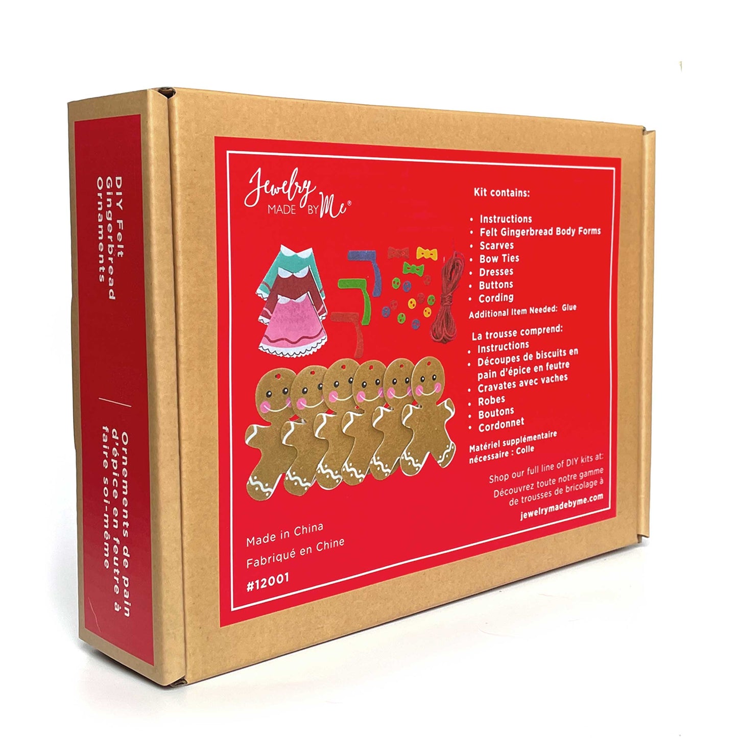 Ensemble DIY pour ornement pain d'épices - DIY Felt Gingerbread Ornament Kit - Jewelry Made by Me