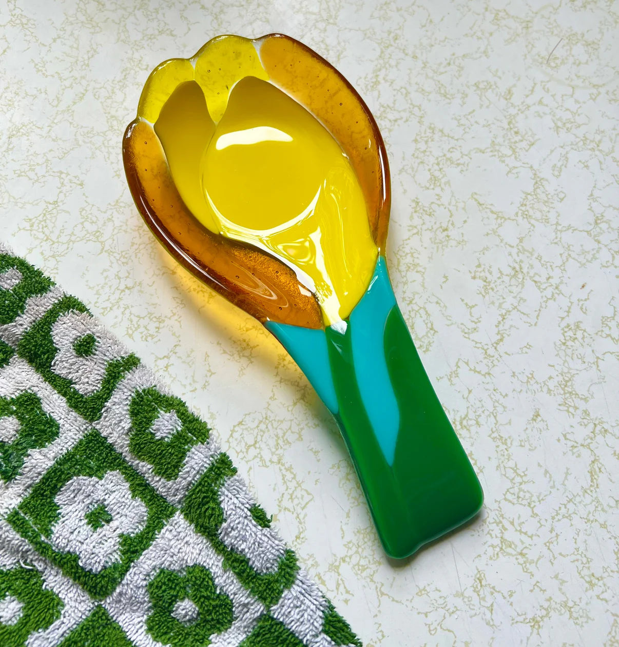 Repose-cuillère "Tulipe" spoon rest - Cold Heart Glass Co.