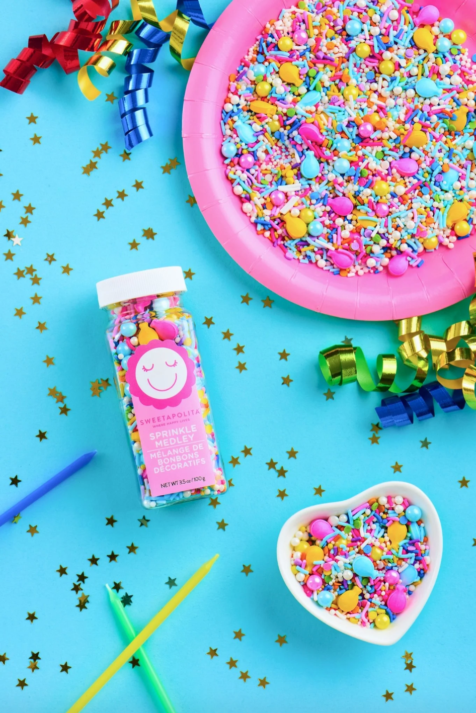 Collection bonbons paillettes pour dessert - Cake Sprinkles - Sweetapolita