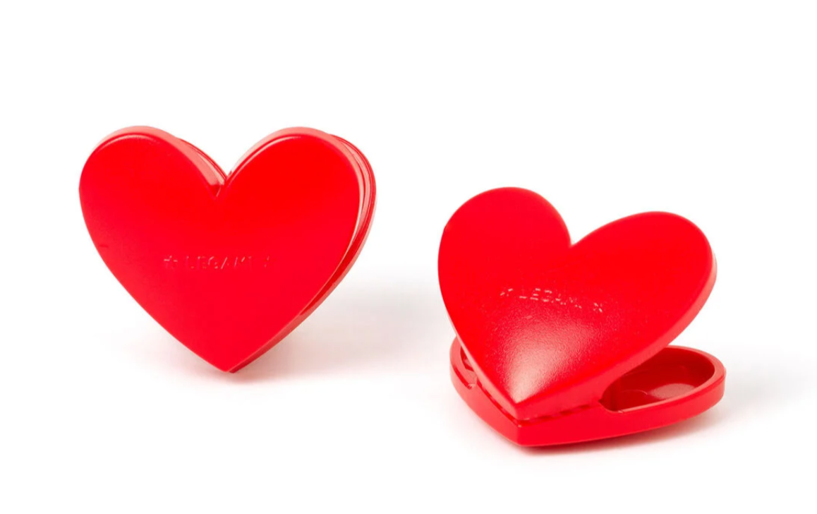 Set de 6 Clips de Fermeture pour Sachets  - Heart Bag Clips - Legami Milano