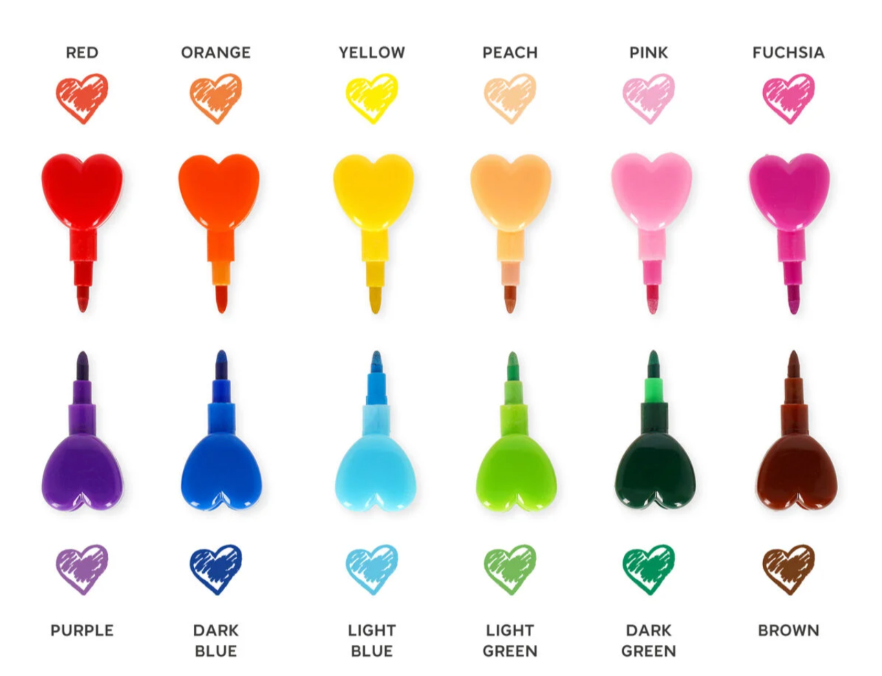 12 Crayons de Couleur Empilables - Dream in Colour Markers - Legami Milano